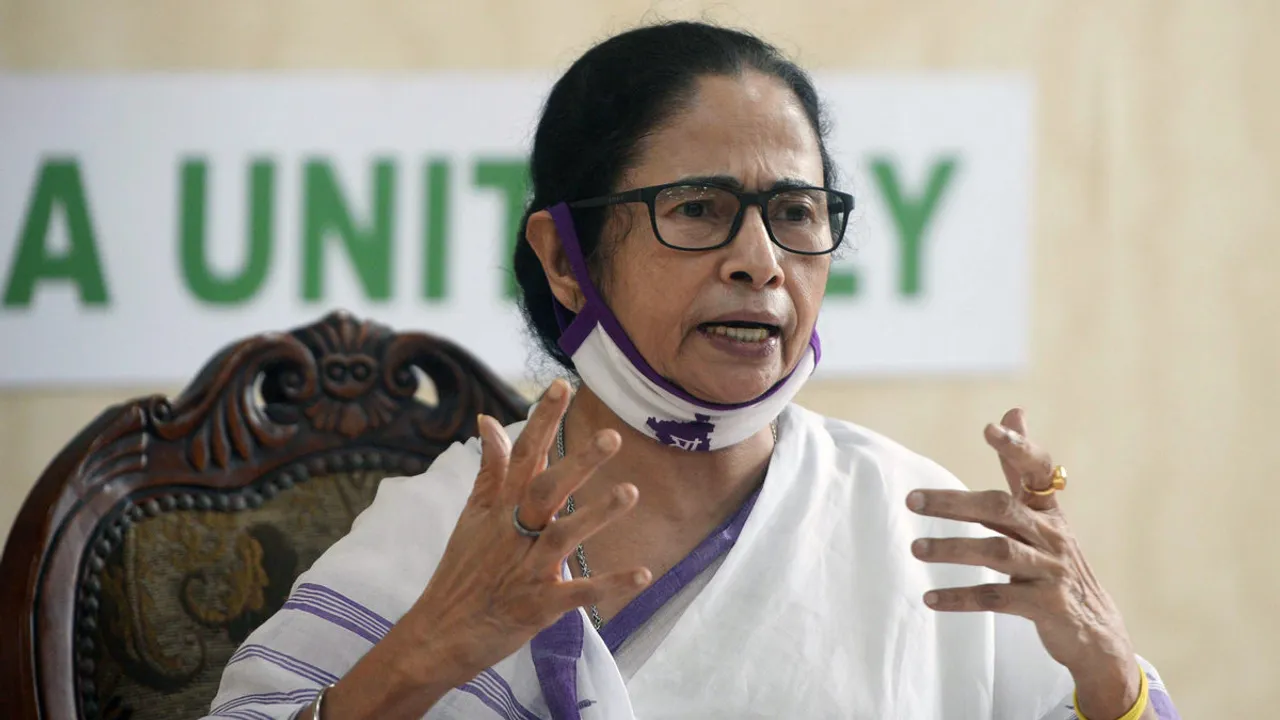  West Bengal, Sept 14 (ANI): West Bengal Chief Minister Mamata Banerjee addresses media during a press conference, in Kolkata on Monday. (ANI Photo) 