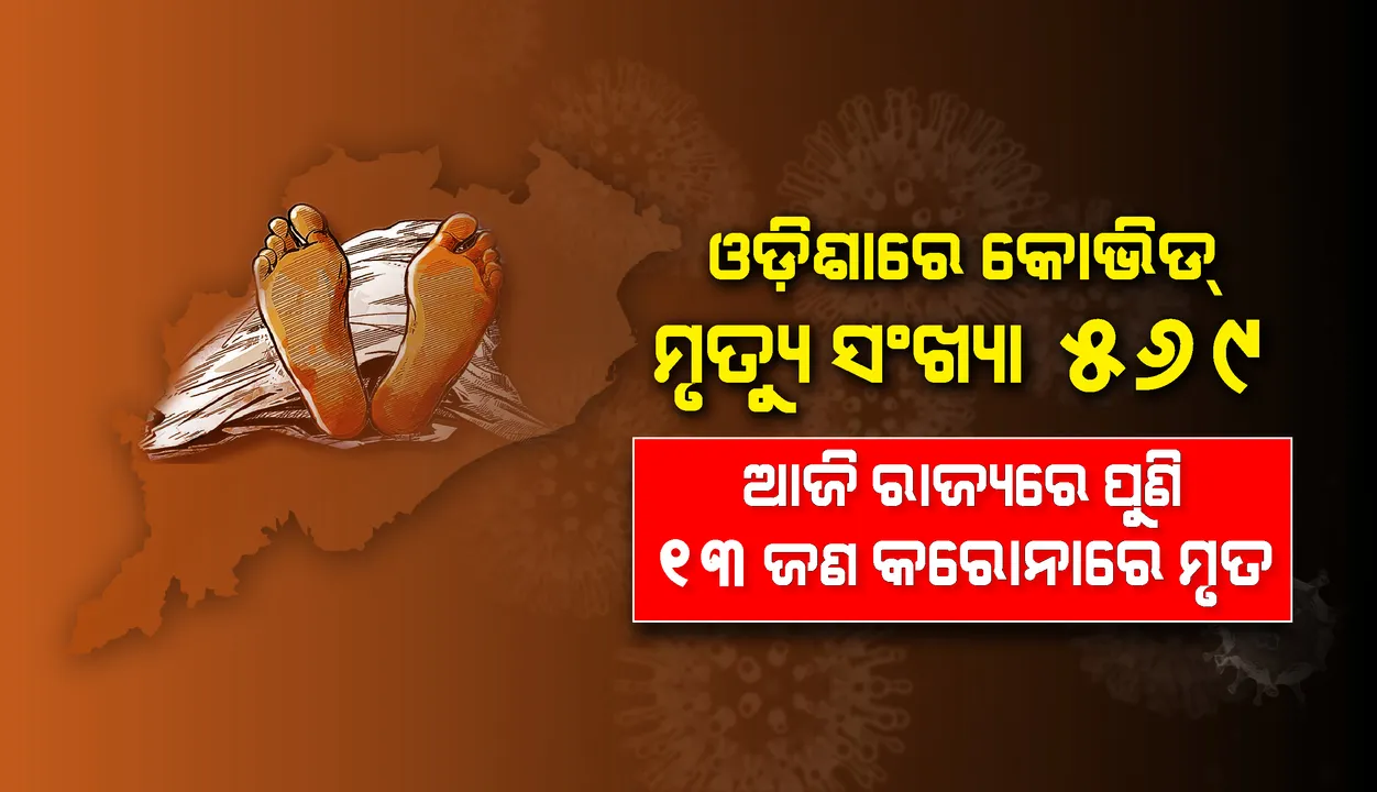  ଆଉ ୧୩ଜଣଙ୍କ ମୃତ୍ୟୁ, ରାଜ୍ୟରେ କରୋନାଜନିତ ମୃତକଙ୍କ ସଂଖ୍ୟା ୫୬୯କୁ ବୃଦ୍ଧି