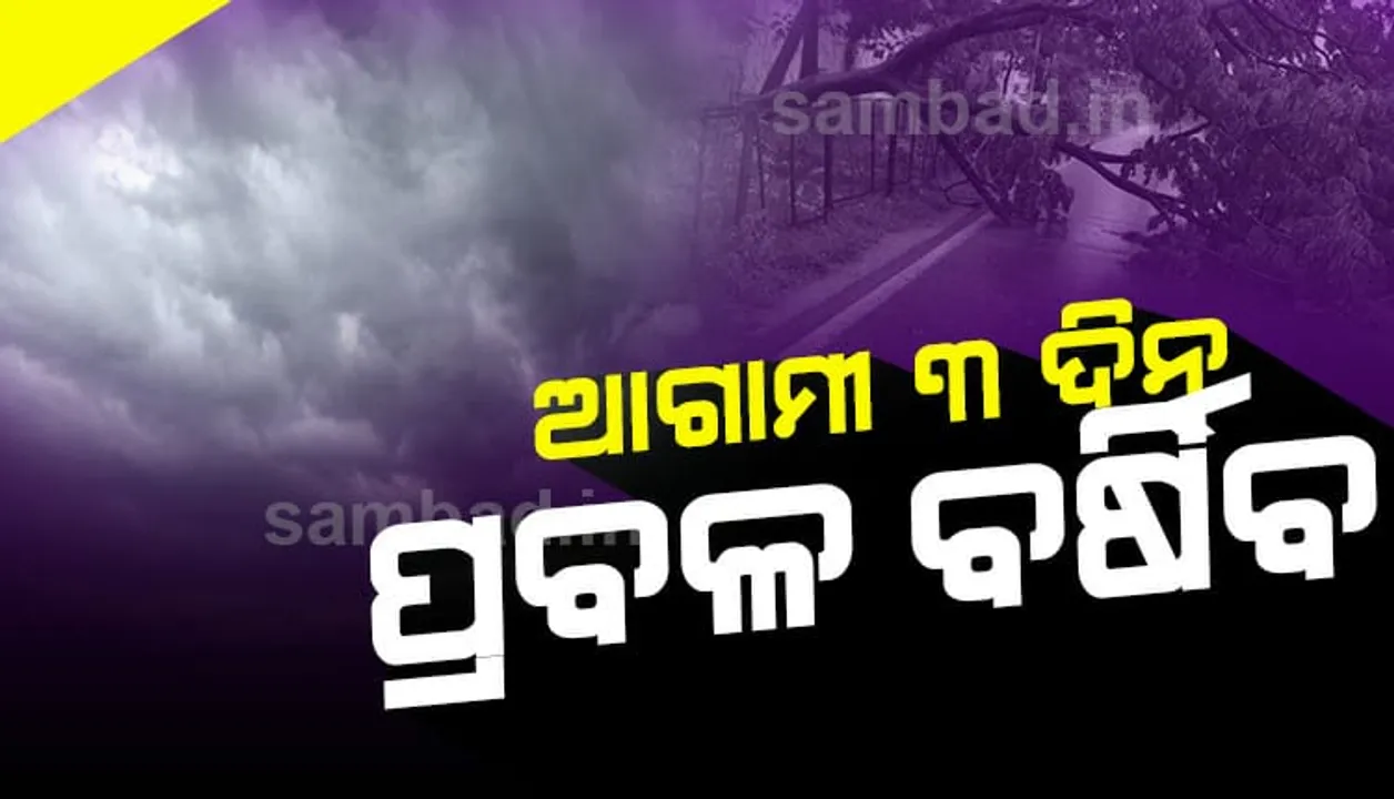  ଆସନ୍ତା ୩ ଦିନ ମଧ୍ୟରେ ଏହି ସବୁ ଜିଲ୍ଲାରେ ପ୍ରବଳରୁ ଅତି ପ୍ରବଳ ବର୍ଷା ଆଶଙ୍କା: ପୂର୍ବାନୁମାନ କଲା ପାଣିପାଗ ବିଭାଗ