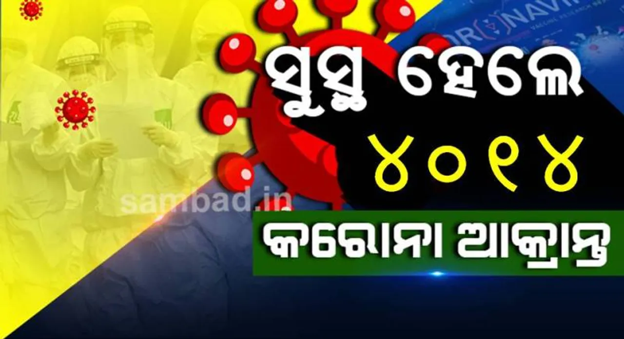  ଖୋର୍ଦ୍ଧା ଜିଲ୍ଲାରୁ ୫୪୫ ଜଣଙ୍କ ସମେତ ରାଜ୍ୟରୁ ଆଜି ସୁସ୍ଥ ହେଲେ ୪୦୧୪ କରୋନା ଆକ୍ରାନ୍ତ