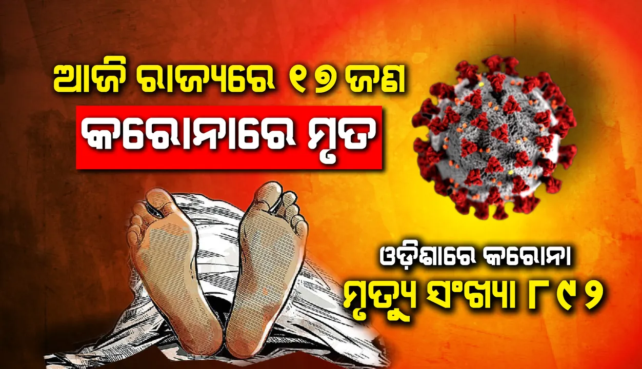  ଆଉ ୧୭ଜଣଙ୍କ ମୃତ୍ୟୁ, ରାଜ୍ୟରେ କରୋନାଜନିତ ମୃତକଙ୍କ ସଂଖ୍ୟା ୮୯୨କୁ ବୃଦ୍ଧି 