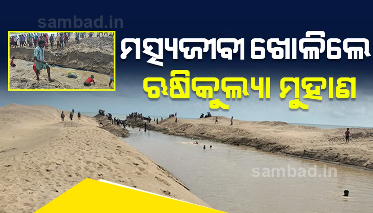  ପ୍ରଶାସନ ଶୁଣିଲାନି: ଋଷିକୁଲ୍ୟା ମୁହାଣ ଖୋଳିଲେ ମତ୍ସ୍ୟଜୀବୀ, ଭିଡିଓରେ ଦେଖନ୍ତୁ ଶତାଧିକ ଲୋକଙ୍କ ଅକ୍ଲାନ୍ତ ପରିଶ୍ରମ
