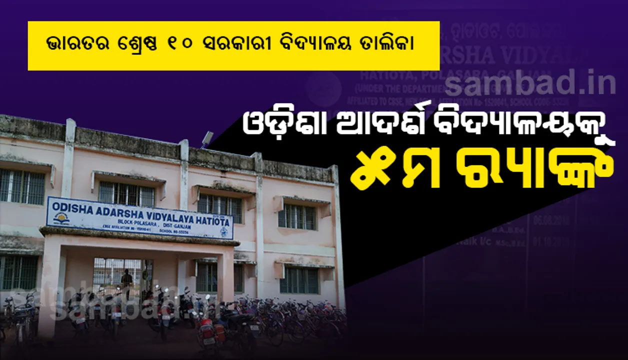  ଦେଶର ଶ୍ରେଷ୍ଠ ୧୦ ସରକାରୀ ସ୍କୁଲ ତାଲିକାରେ ସ୍ଥାନ ପାଇଲା ‘ଓଡ଼ିଶା ଆଦର୍ଶ ବିଦ୍ୟାଳୟ’