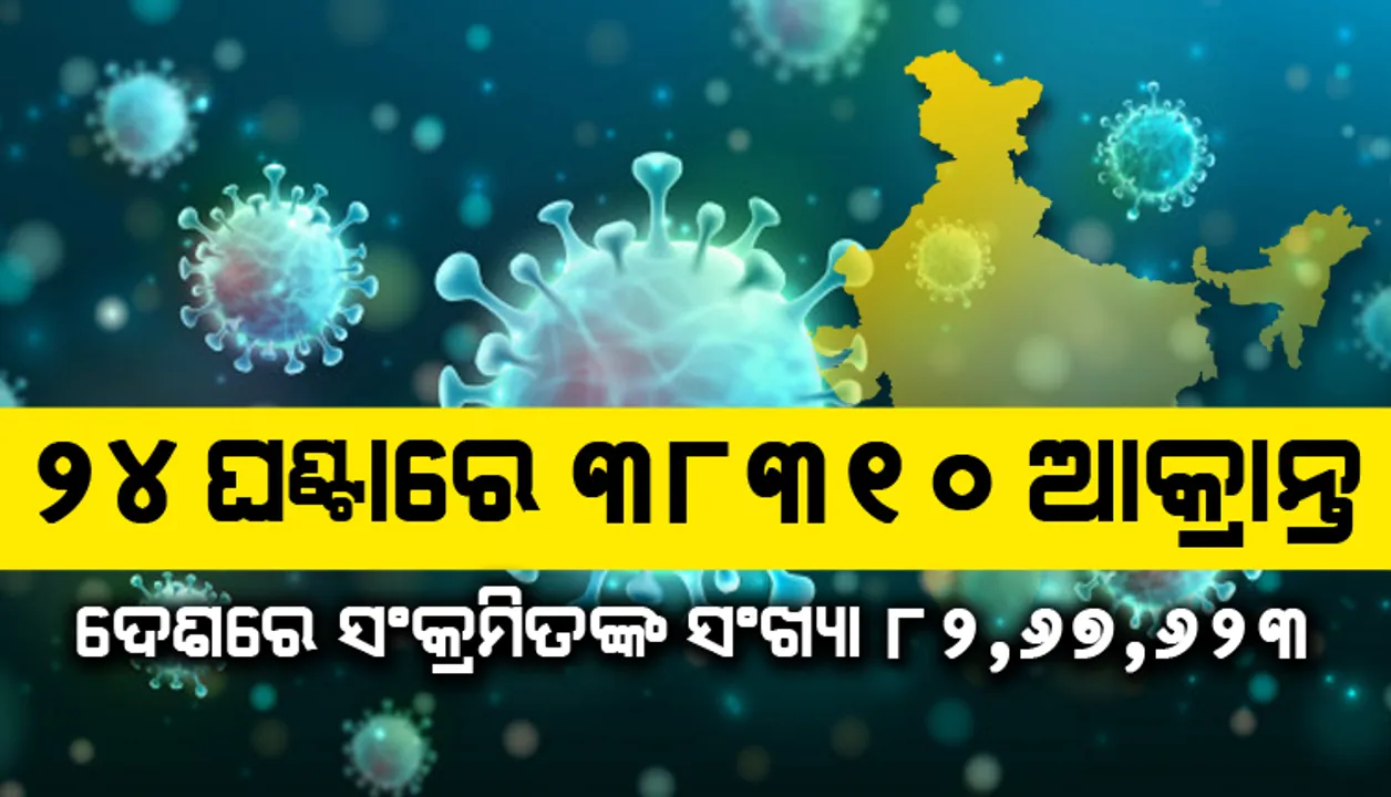  ୨୪ ଘଣ୍ଟାରେ ଦେଶରେ ୩୮,୩୧୦ ଜଣ ନୂଆ କରୋନା ଆକ୍ରାନ୍ତ ଚିହ୍ନଟ, ୪୯୦ମୃତ