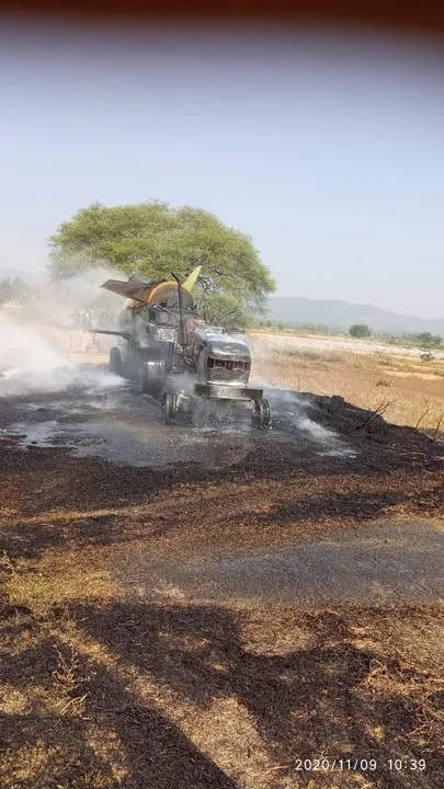  ନିଆଁ ଲାଗି ଜଳିଗଲା ଧାନମଡା ଯନ୍ତ୍ର