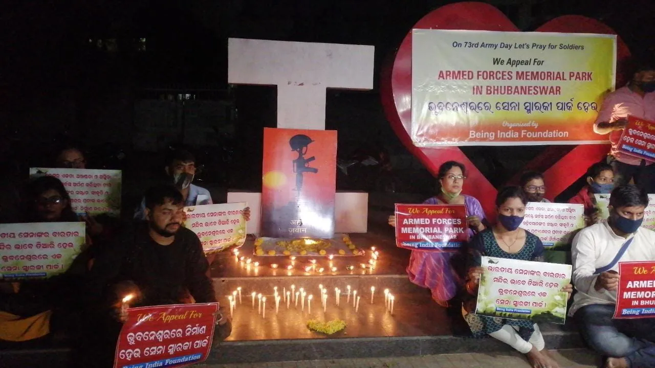  ଭୁବନେଶ୍ବରରେ ସେନା ସ୍ମାରକୀ ପାର୍କ ଦାବି। (ଫଟୋ: ବିଭୂତି)