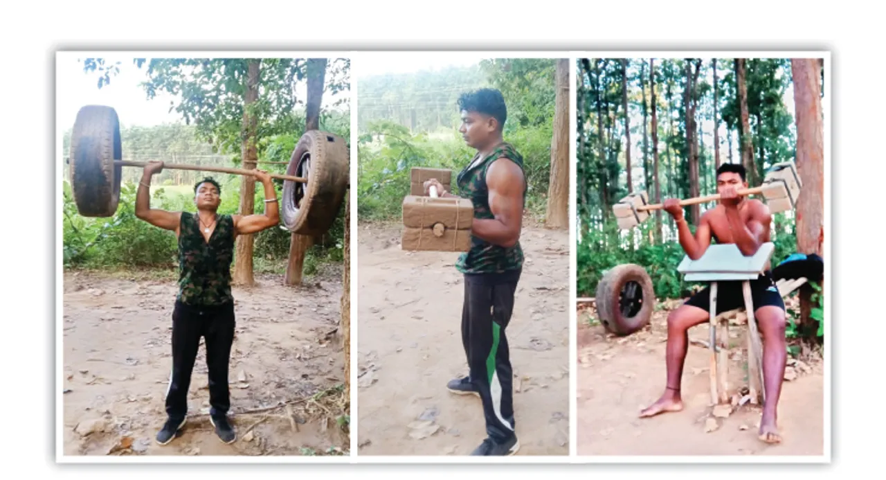  ଆଦିବାସୀ ଯୁବକଙ୍କ ନିଆରା ସଉକ, ପ୍ରାକୃତିକ ସାମଗ୍ରୀକୁ ନେଇ କରିଛନ୍ତି ମୁକ୍ତାକାଶ ଜିମ୍
