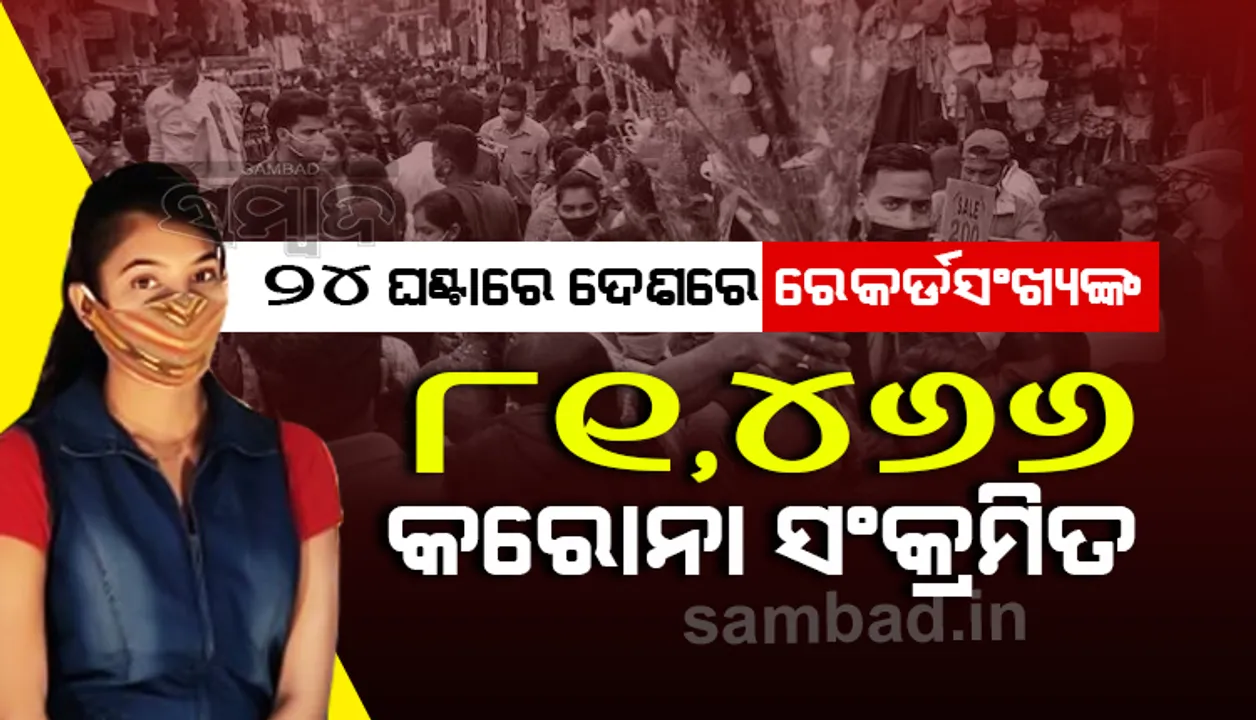  ୨୪ ଘଣ୍ଟାରେ ଦେଶରେ ରେକର୍ଡସଂଖ୍ୟକ ୮୧,୪୬୬ କୋଭିଡ୍‌-୧୯ ଆକ୍ରାନ୍ତ ଚିହ୍ନଟ: ୧.୨୩ କୋଟି ଟପିଲା ସମୁଦାୟ ସଂକ୍ରମଣ ସଂଖ୍ୟା
