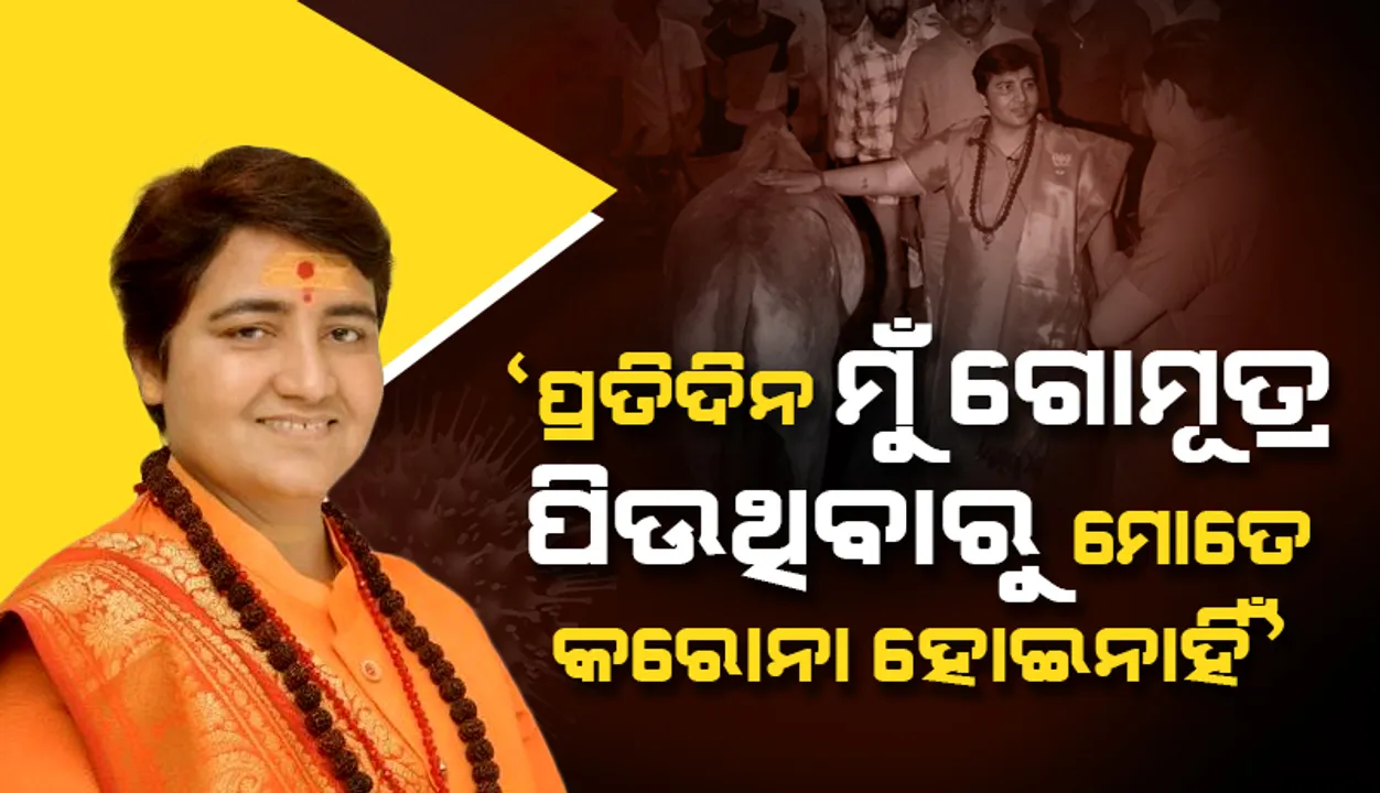  ପ୍ରତିଦିନ ମୁଁ ଗୋମୂତ୍ର ପିଉଥିବାରୁ ମୋତେ କରୋନା ହୋଇନାହିଁ: ବିଜେପି ସାଂସଦ ପ୍ରଜ୍ଞା ଠାକୁର