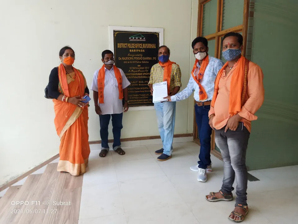  କେଶରୀୟା ହିନ୍ଦୁ ବାହିନୀ ପକ୍ଷରୁ ଦାବିପତ୍ର ପ୍ରଦାନ
