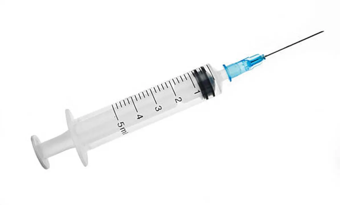  Medical syringe isolated on a white background 