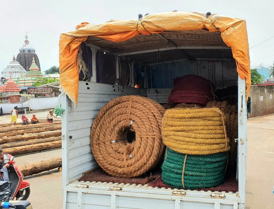 ପୁରୀରେ ପହଞ୍ଚିଲା ରଥ ଦଉଡ଼ି