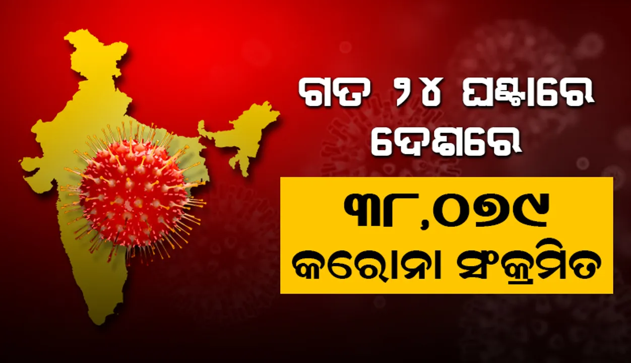  ଦେଶରେ ଗତ ୨୪ ଘଣ୍ଟା ମଧ୍ୟରେ ପୁଣି ୩୮,୦୭୯ କରୋନା ଆକ୍ରାନ୍ତ ଚିହ୍ନଟ, ୫୬୦ ମୃତ