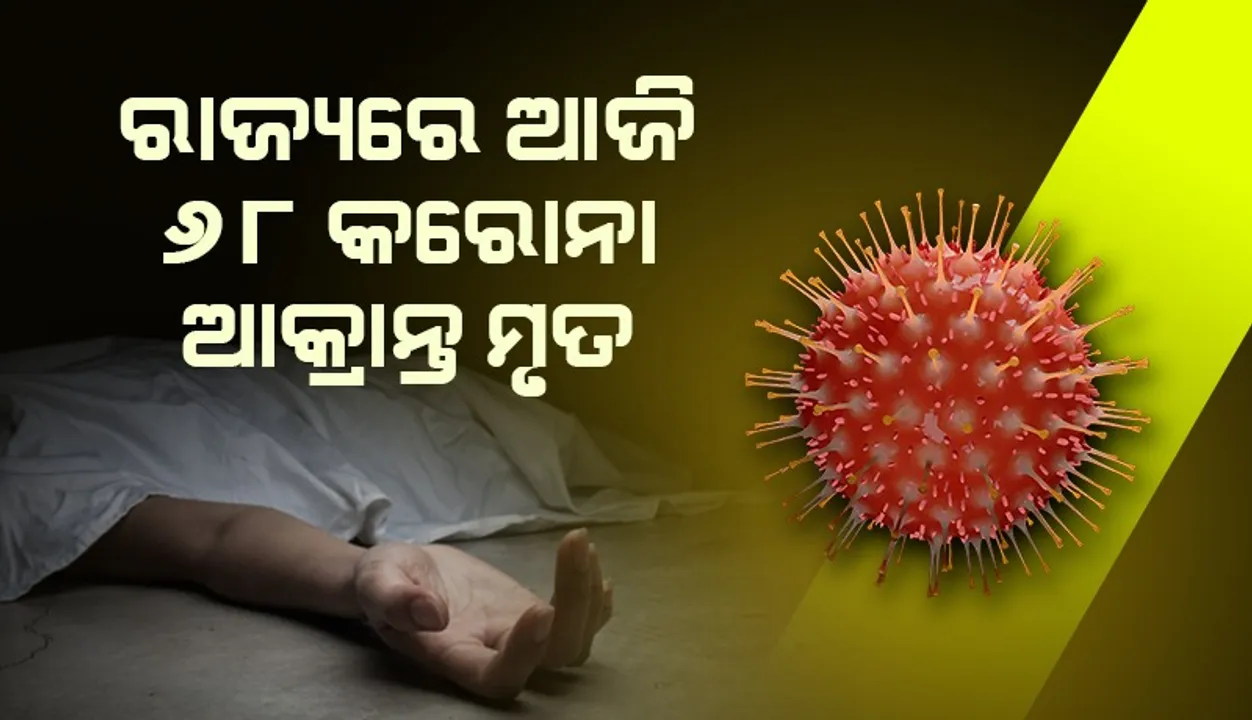  ଗତ ୨୪ ଘଣ୍ଟା ମଧ୍ୟରେ ରାଜ୍ୟରେ ୬୮ ଜଣ କରୋନା ସଂକ୍ରମିତଙ୍କ ମୃତ୍ୟୁ