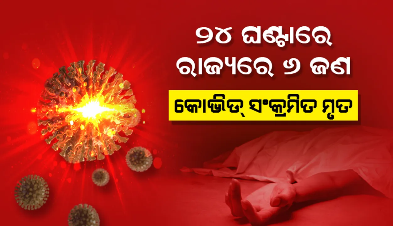  ଗତ ୨୪ ଘଣ୍ଟା ମଧ୍ୟରେ ରାଜ୍ୟରେ ୬ ଜଣ ସଂକ୍ରମିତଙ୍କ ପ୍ରାଣହାନି, କରୋନାଜନିତ ମୃତ୍ୟୁସଂଖ୍ୟା ୮୨୨୦କୁ ବୃଦ୍ଧି