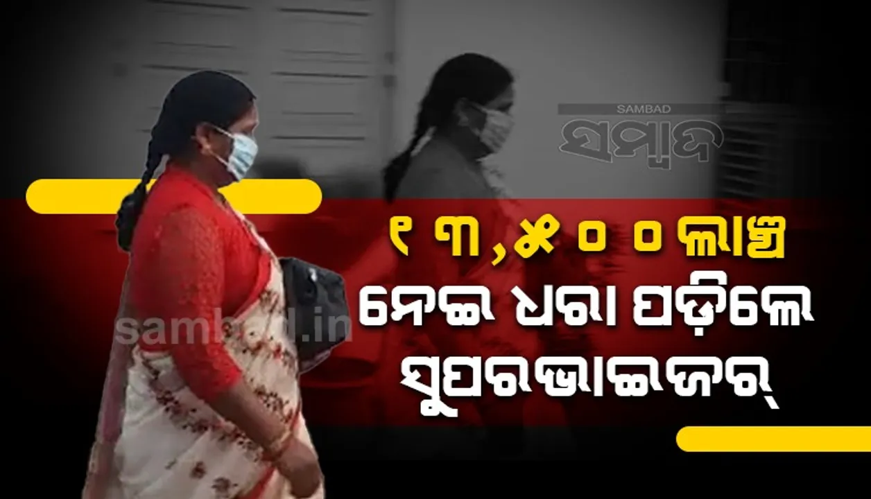  ଶୁଖିଲା ଖାଦ୍ୟ-ଶୀତକାଳୀନ ବସ୍ତ୍ର ମଞ୍ଜୁର ପାଇଁ ୧୩,୫୦୦ ଟଙ୍କା ଲାଞ୍ଚ ‌ନେଇ ଧରାପଡ଼ିଲେ ଅଙ୍ଗନବାଡ଼ି ସୁପରଭାଇଜର