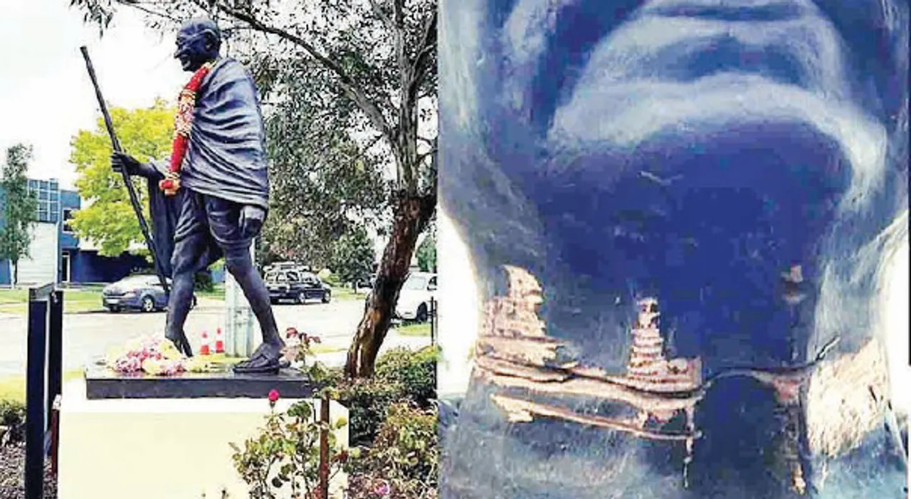  ମେଲବୋର୍ନ‌ରେ ଗାନ୍ଧୀ ପ୍ରତିମୂର୍ତ୍ତି ଭଙ୍ଗାରୁଜା