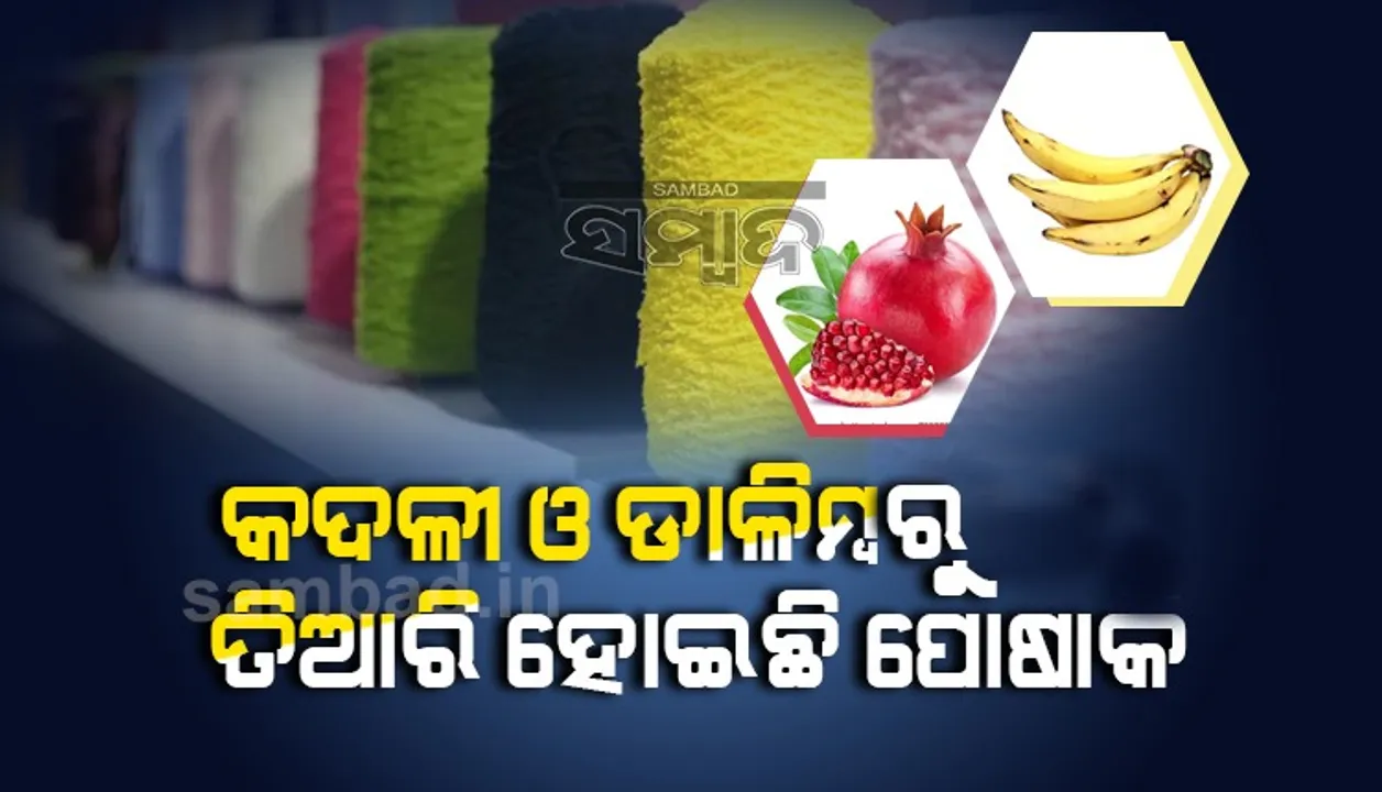  କଦଳୀ, ମକା, ଡାଳିମ୍ବରୁ ତିଆରି ହେଉଛି ଭଳିକି ଭଳି ପୋଷାକ