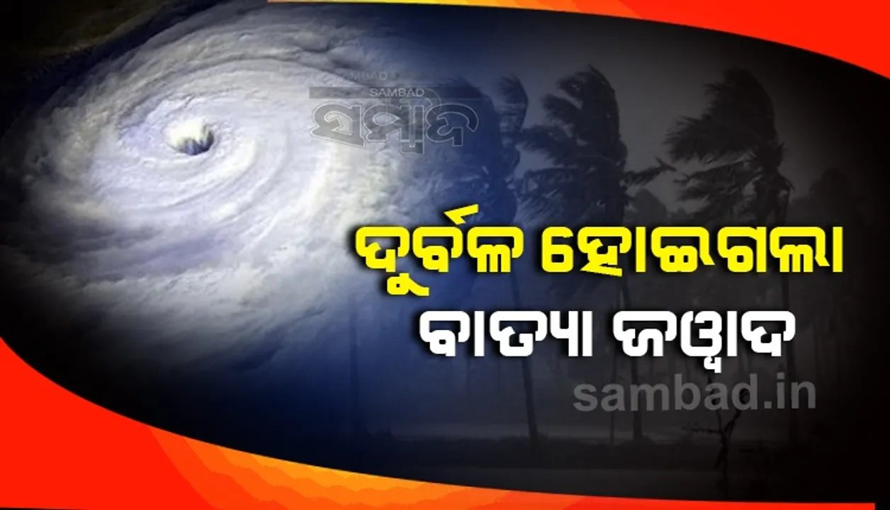  ଗଭୀର ଅବପାତରେ ପରିଣତ ହେଲା ବାତ୍ୟା ଜଓ୍ବାଦ୍, ରବିବାର ସକାଳସୁଦ୍ଧା ଆହୁରି ଦୁର୍ବଳ ହୋଇ ଅବପାତରେ ପରିଣତ ହେବ