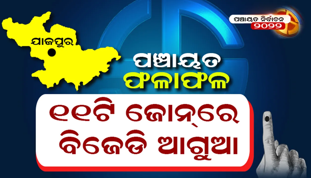  ଯାଜପୁର: ବିଜେଡି ୧୧ ଜୋନ୍‌ରେ, ବିଜେପି ପ୍ରାର୍ଥୀ ଗୋଟିଏରେ ଆଗରେ