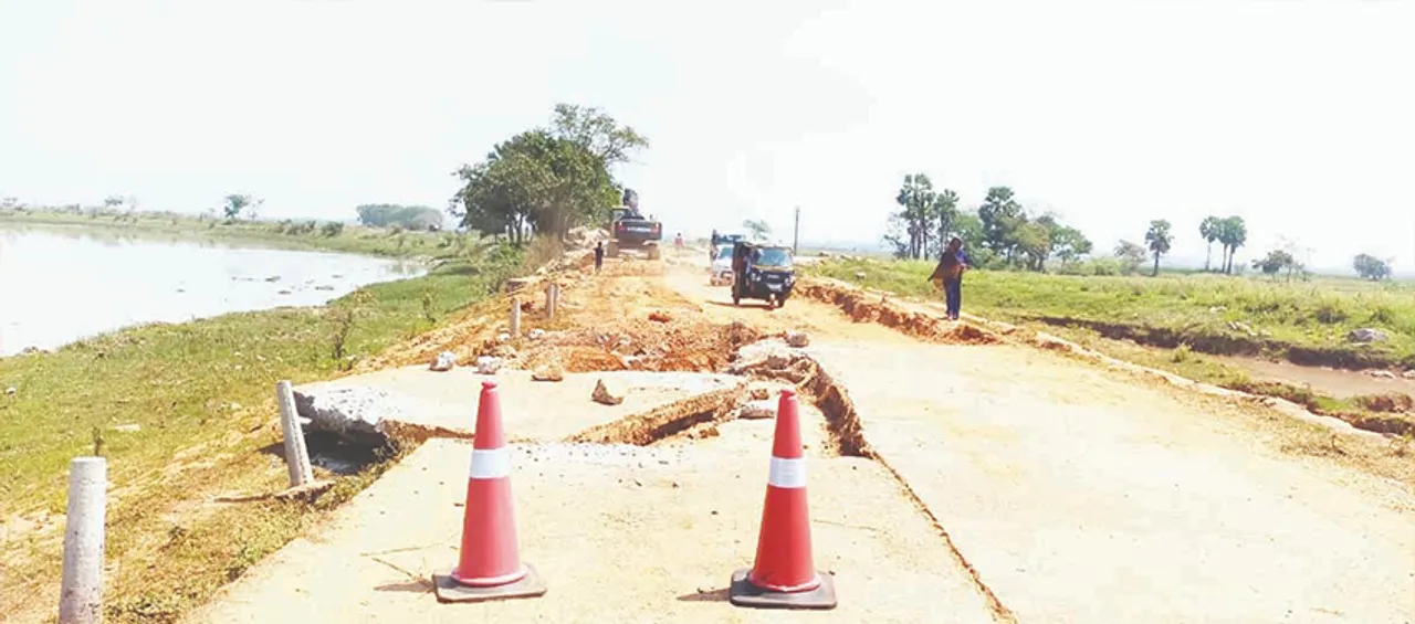  ଧସୁଛି ବୈତରଣୀ ନଦୀବନ୍ଧ: ବିପଦରେ ଜାତୀୟ ରାଜପଥ