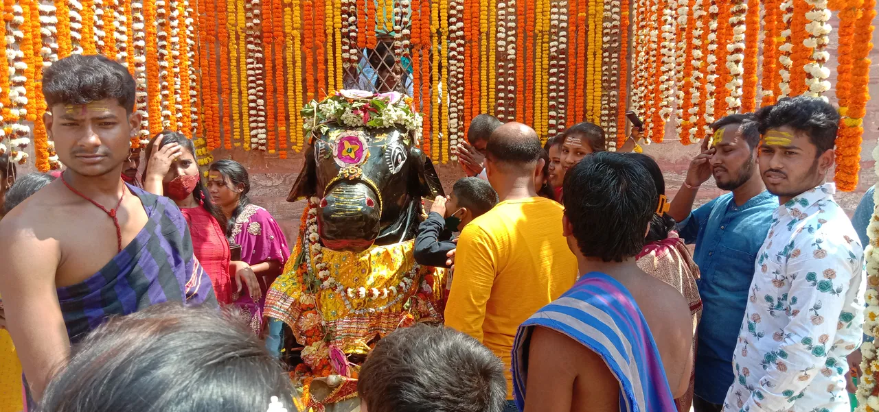  ମହାଶିବରାତ୍ରୀରେ ବାବା ଅଖଣ୍ଡଳମଣିଙ୍କୁ ପୂଜାର୍ଚ୍ଚନା କରୁଛନ୍ତି ଶ୍ରଦ୍ଧାଳୁ। (ଫଟୋ: ହରିହର, ଭଦ୍ରକ)