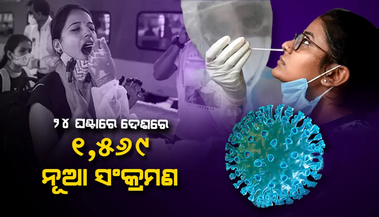  କମୁଛି କରୋନା ସଂକ୍ରମଣ; ଗତ ୨୪ ଘଣ୍ଟା ମଧ୍ୟରେ ଦେଶରେ ୧,୫୬୯ ଆକ୍ରାନ୍ତ ଚିହ୍ନଟ