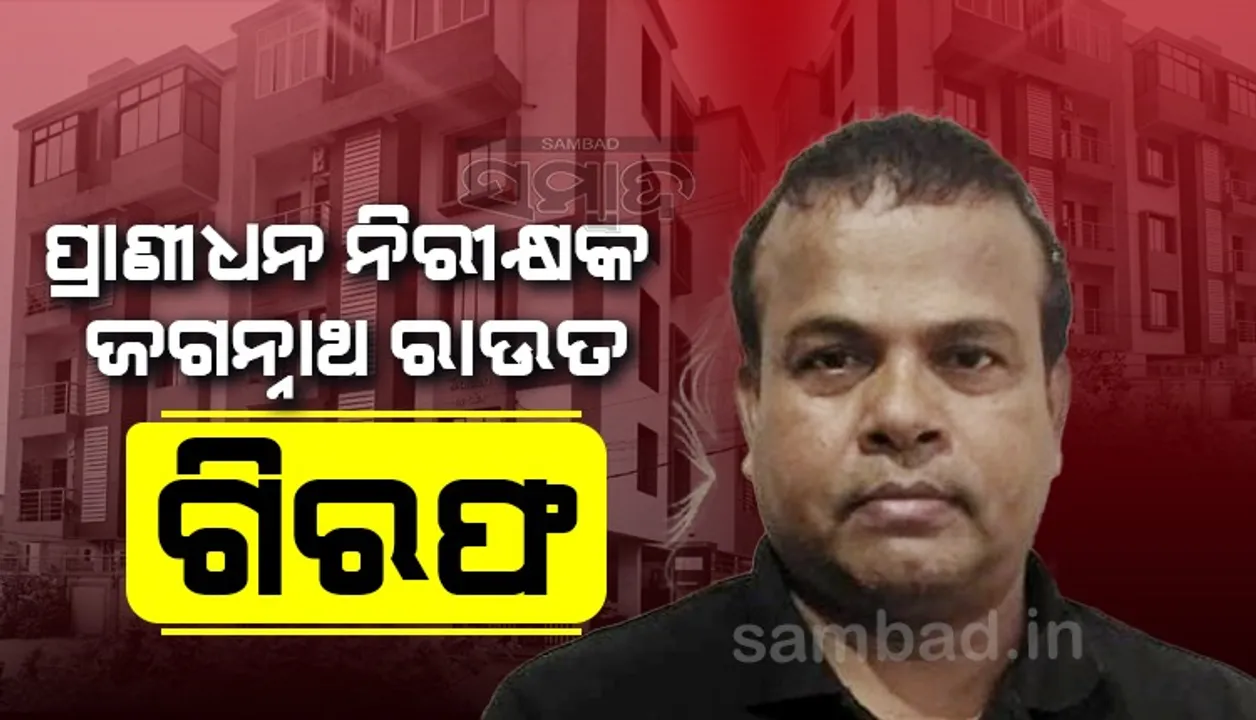  ଗିରଫ ହେଲେ ୭.୨୧ କୋଟି ଟଙ୍କାର ମାଲିକ ପ୍ରାଣୀଧନ ନିରୀକ୍ଷକ ଜଗନ୍ନାଥ ରାଉତ