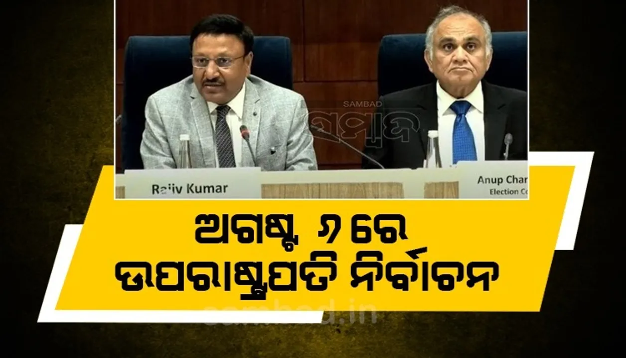  ଅଗଷ୍ଟ ୬ରେ ହେବ ଉପରାଷ୍ଟ୍ରପତି ନିର୍ବାଚନ, ସେହିଦିନ ହେବ ଗଣତି: ନିର୍ବାଚନ ଆୟୋଗ