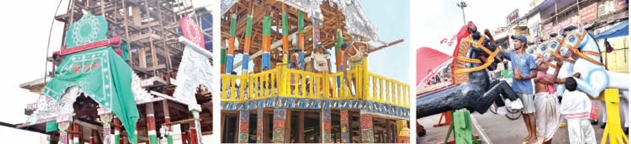  ରଥଖଳା ଚଳଚଞ୍ଚଳ: ତିନି ରଥରେ ଲାଗିଲା କପଡ଼ା