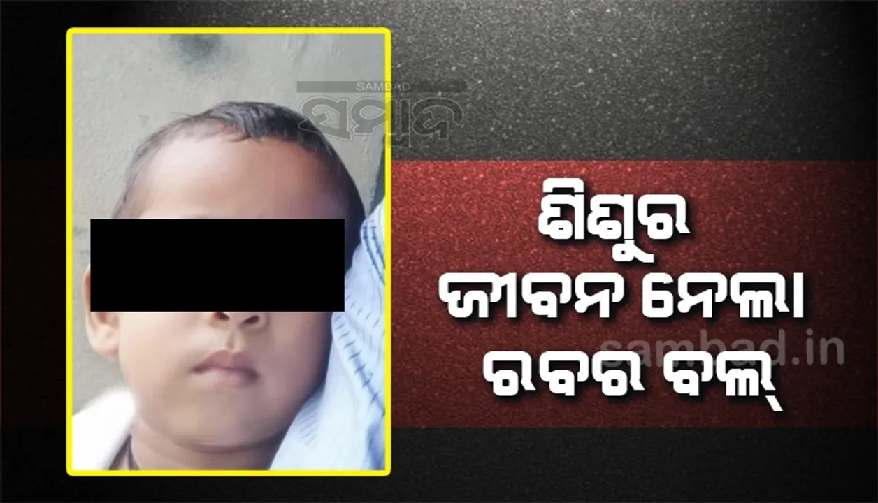  ଖେଳିବା ସମୟରେ ପାଟିରେ ପଶିଗଲା ରବର୍‌ ବଲ୍‌, ଅଣନିଃଶ୍ବାସୀ ହୋଇ ମୃତ୍ୟୁବରଣ କଲା ଶିଶୁ