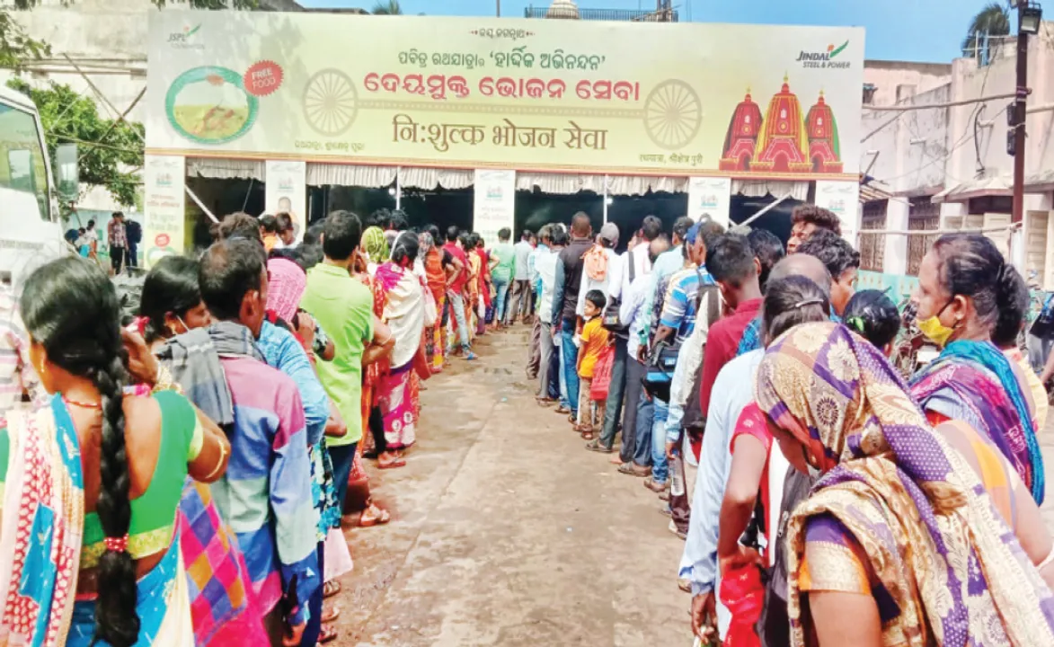  ଜେଏସ୍‌ପିଏଲ୍‌ ଫାଉଣ୍ଡେସନ ପକ୍ଷରୁ ରଥ ଯାତ୍ରାରେ ସେବା ପ୍ରଦାନ
