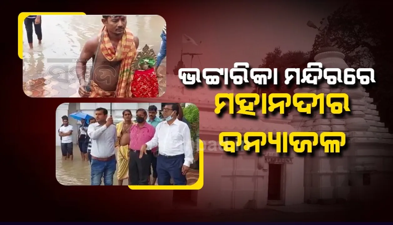  ଭଟ୍ଟାରିକା ମନ୍ଦିର ଗମ୍ଭୀରା ଛୁଇଁଲା ମହାନଦୀର ବନ୍ୟାଜଳ, ପରିଦର୍ଶନ କଲେ ଜିଲ୍ଲାପାଳ