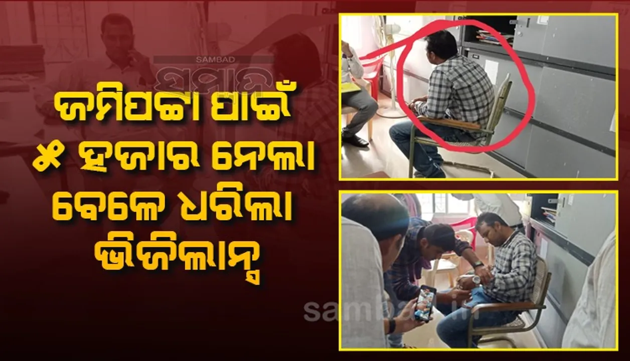  ୫ ହଜାର ଲାଞ୍ଚ ନେଉଥିଲେ ତହସିଲ କାର୍ଯ୍ୟାଳୟର ବରିଷ୍ଠ କିରାଣୀ, ଭିଜିଲାନ୍ସ ହାତରେ ଧରାପଡ଼ିଲେ