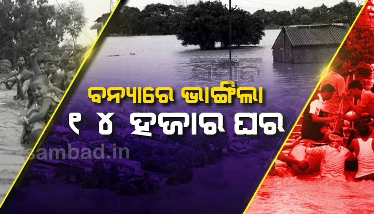  ବନ୍ୟା ଯୋଗୁଁ ୧୪ ହଜାର ଘର, ୧.୨୬ ଲକ୍ଷ ହେକ୍ଟର ଚାଷଜମି କ୍ଷତିଗ୍ରସ୍ତ