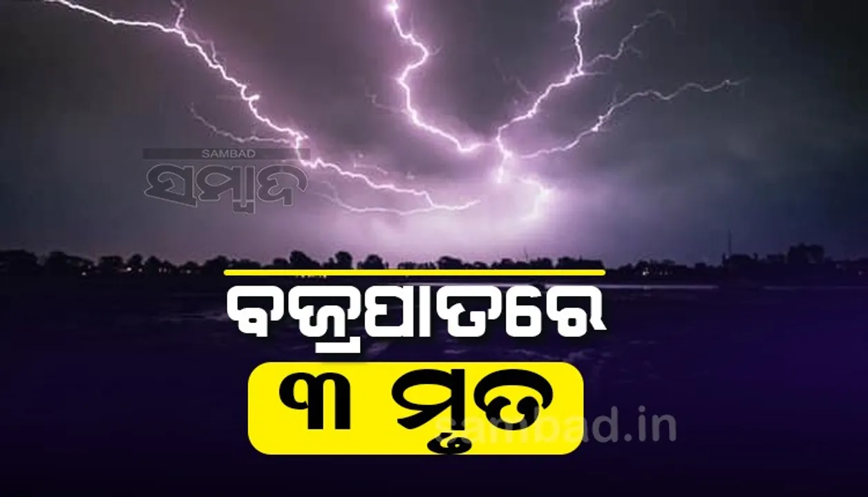  ଶୌଚ ହେବାକୁ ଯାଇଥିଲେ; ବଜ୍ରପାତରେ ନାବାଳକ ସମେତ ୩ ମୃତ