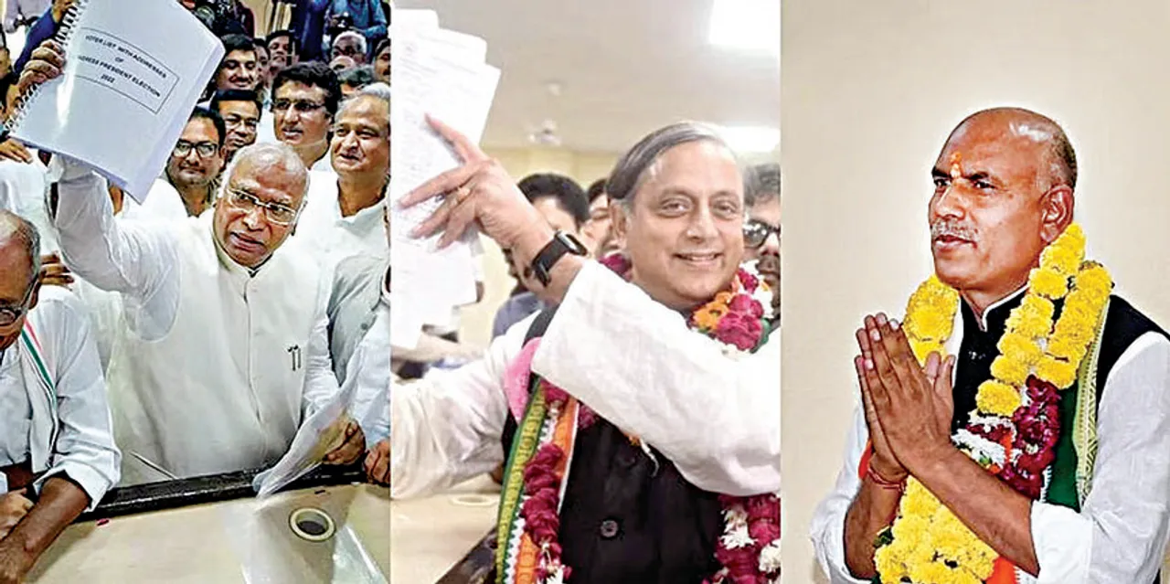  କଂଗ୍ରେସ ସଭାପତି ନିର୍ବାଚନ: ତ୍ରିମୁଖୀ ଲଢ଼େଇରେ ଖଡ଼ଗେ-ଥରୁର-ତ୍ରିପାଠୀ