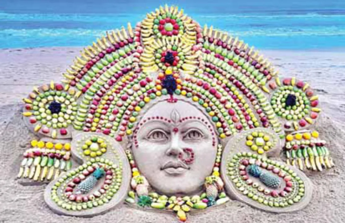 ୧୨ ପ୍ରକାର ଫଳରେ ମା’ ଦୁର୍ଗାଙ୍କ ବାଲୁକାକଳା
