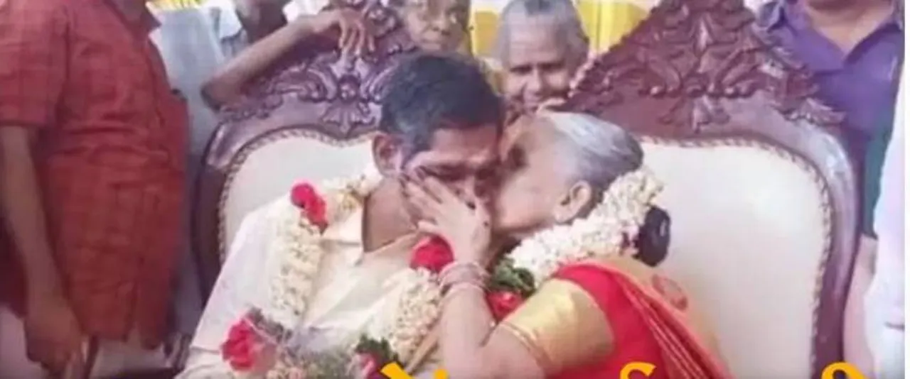  ୬୦ବର୍ଷ ବୟସରେ ସ୍ବାମୀଙ୍କ ସହାୟକ ଭାବେ କାମ କରୁଥିବା ବ୍ୟକ୍ତିଙ୍କ ପ୍ରେମରେ ପଡ଼ି ବୃଦ୍ଧାଶ୍ରମରେ ବିବାହ କ‌ଲେ ବୃଦ୍ଧା