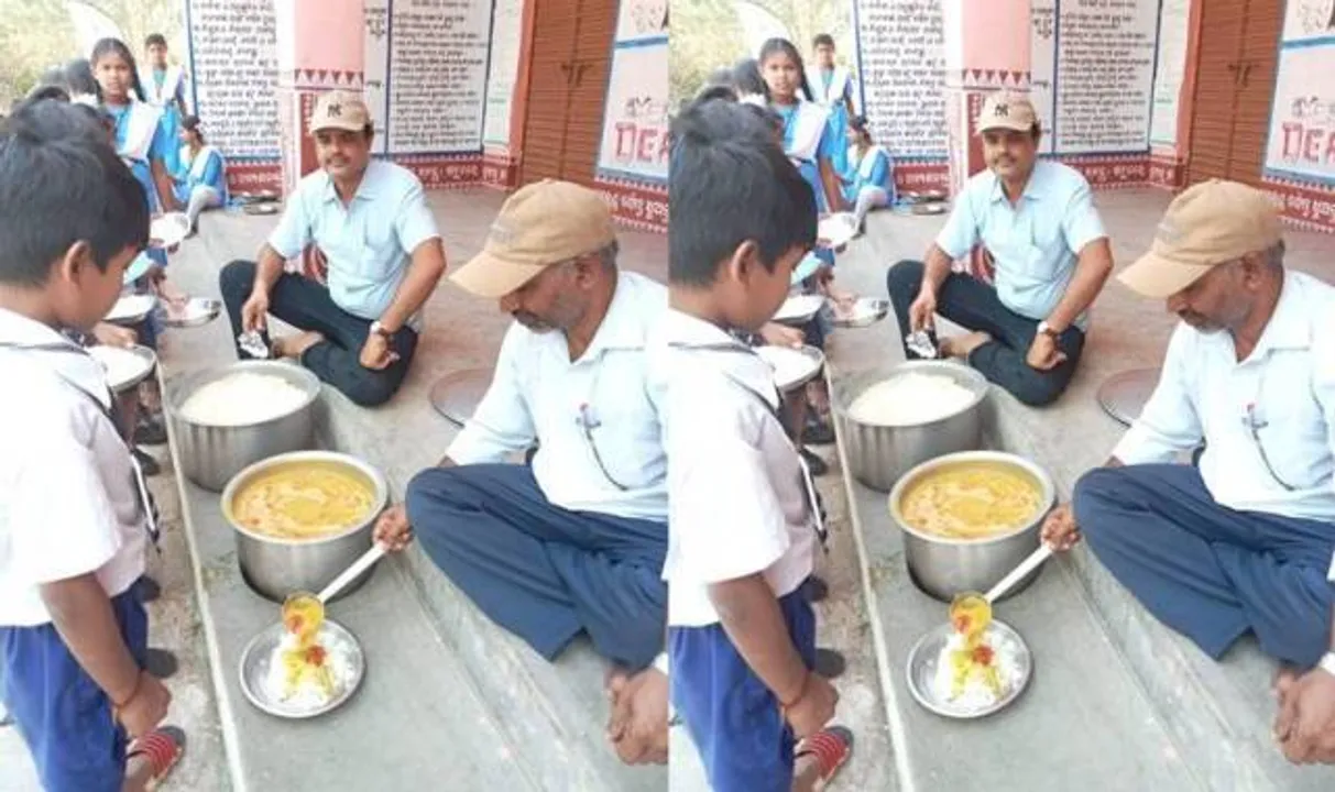  ଆନ୍ଦୋଳନରେ ପାଚିକା: ହାଣ୍ଡିଚଟୁ ଧରିଲେ ଶିକ୍ଷକ, ମଧ୍ୟାହ୍ନଭୋଜନ ରାନ୍ଧି ପରସିଲେ