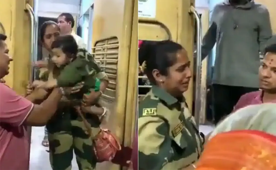  ୧୦ମାସର ସନ୍ତାନକୁ ଛାଡ଼ି ଦେଶର ସେବା ପାଇଁ ବାହାରୁଥିବା ବେଳେ ଭୋଭୋ ହୋଇ କାନ୍ଦୁଛନ୍ତି ମହିଳା ସୈନିକ