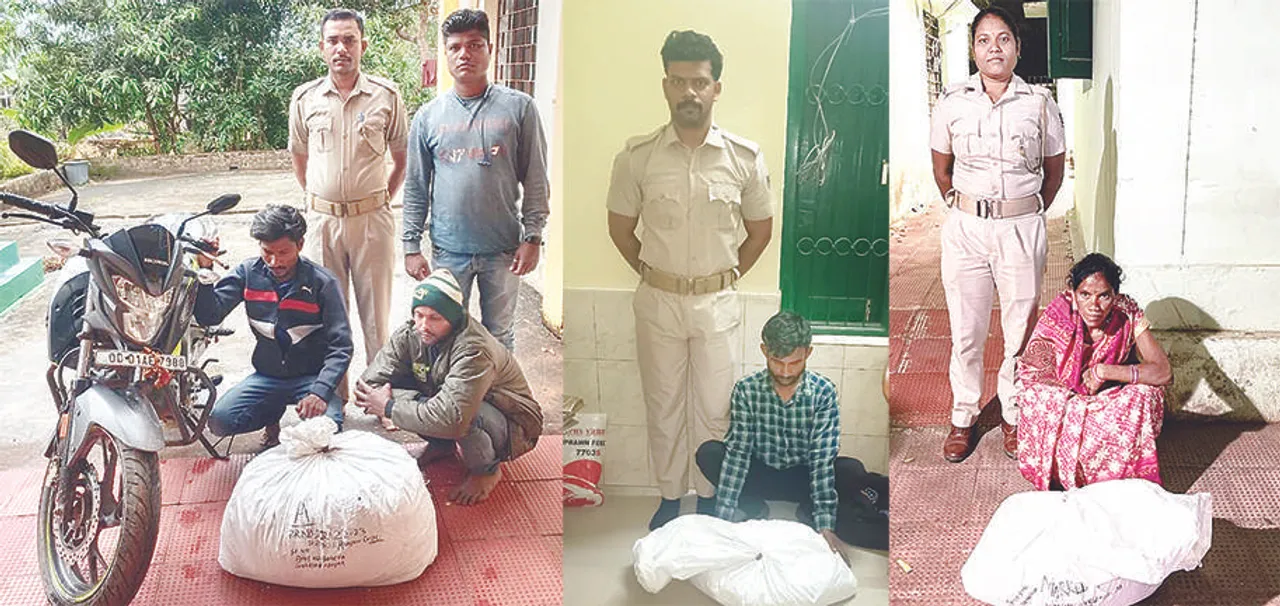  ବସ୍‌ ଯାତ୍ରୀ ସାଜି ଗଞ୍ଜେଇ ଚାଲାଣ, ୪ ଗିରଫ