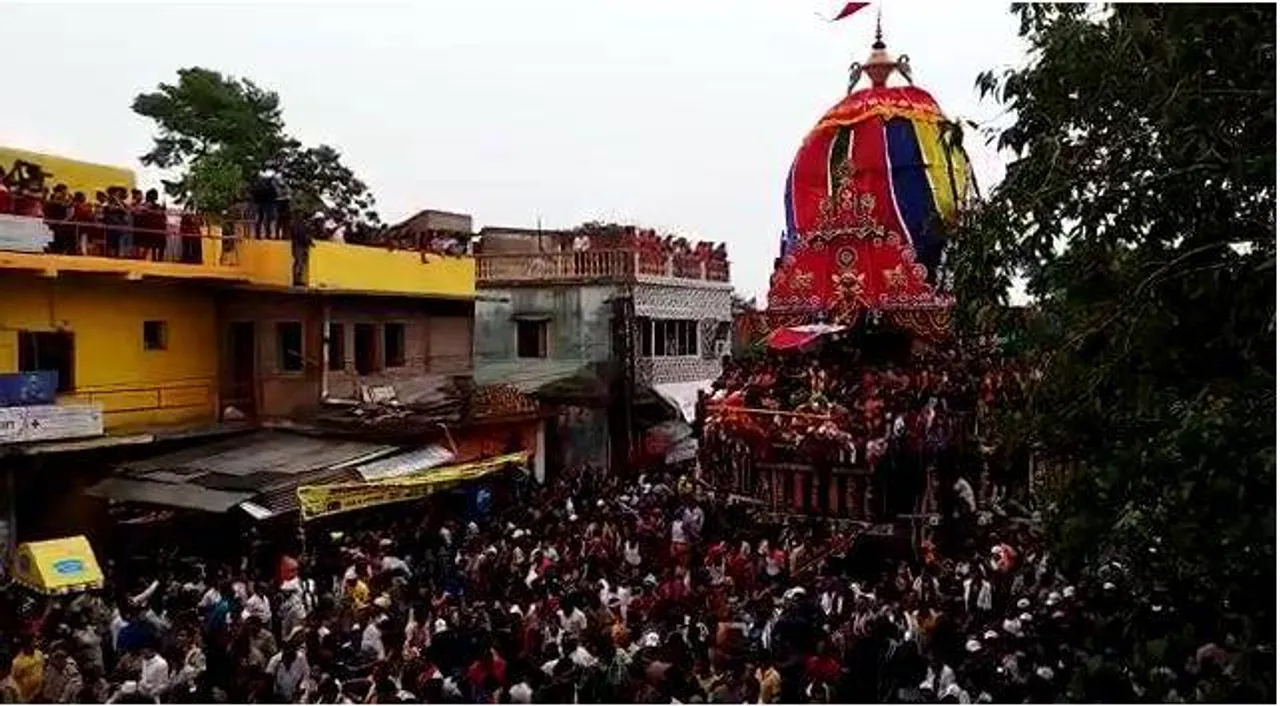  ବଢ଼େଇବାଙ୍କରେ ପହଞ୍ଚିଲା ପ୍ରଭୁ ଲିଙ୍ଗରାଜଙ୍କ ରୁକୁଣା ରଥ