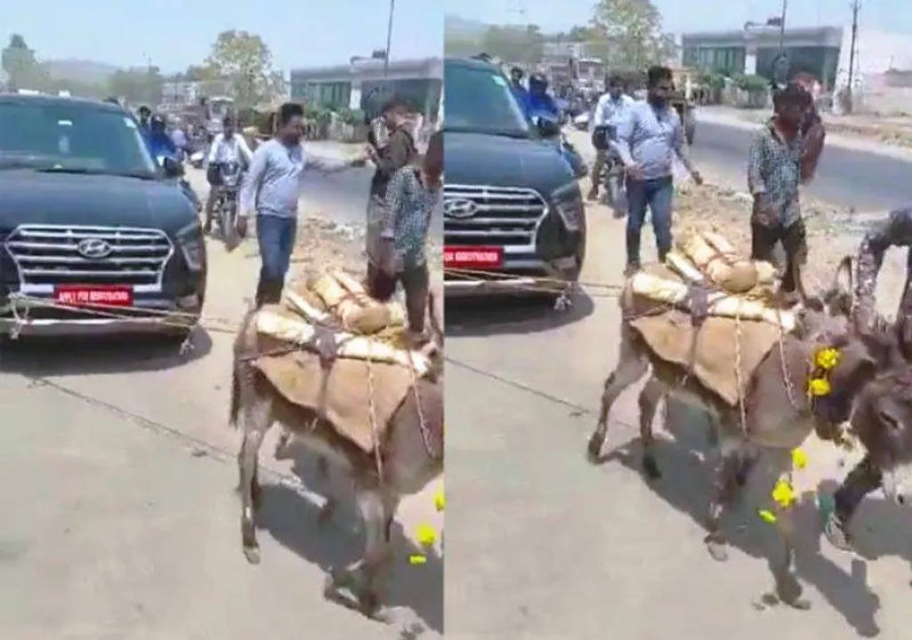  ବାରମ୍ବାର ଖରାପ ହେବାରୁ ଗଧ ସାହାଯ୍ୟରେ ଟାଣିଟାଣି ନେଇ କାରକୁ ସୋ’ରୁମରେ ରଖିଦେଇ ଆସିଲେ ଗ୍ରାହକ