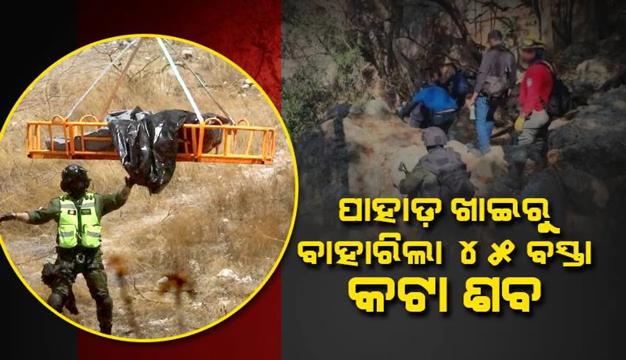  ପାହାଡ଼ ଖାଇରୁ ବାହାରିଲା ମଣିଷ ଶରୀରର ବିଭିନ୍ନ ଅଂଶ ଥିବା ୪୫ଟି ବସ୍ତା