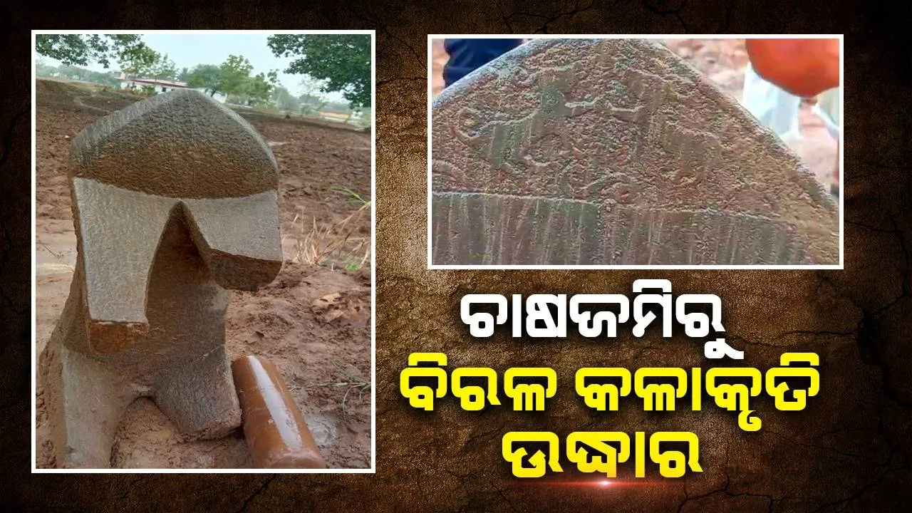 ଟ୍ରାକ୍ଟରରେ ହଳ କରୁଥିଲେ ଚାଷୀ, ଚାଷଜମିରୁ ଉଦ୍ଧାର ହେଲା ବିରଳ ପ୍ରାଚୀନ କଳାକୃତି