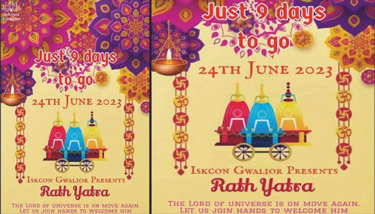 ପୁଣି ଅଦିନ ରଥଯାତ୍ରା ବିବାଦ: ୨୪ରେ ଗୋୱାଲିୟରରେ ରଥଯାତ୍ରା ପାଳିବ ଇସ୍କନ