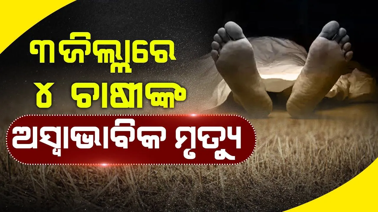  ୩ଜିଲ୍ଲାରେ ୪ ଚାଷୀଙ୍କ ଅସ୍ୱାଭାବିକ ମୃତ୍ୟୁ