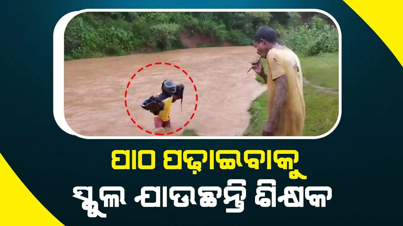  ଜୀବନକୁ ବାଜି ଲଗାଇ ନଦୀ ପାର ହେଉଛନ୍ତି ଶିକ୍ଷକ; କାଦୁଅ ପଚପଚ ରାସ୍ତାରେ ସ୍କୁଲ ଯାଉଛନ୍ତି ଛାତ୍ରଛାତ୍ରୀ
