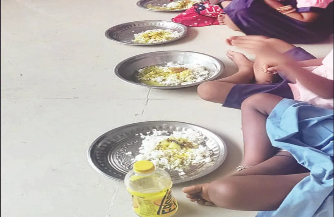  ମଧ୍ୟାହ୍ନ ଭୋଜନ ବ୍ୟବସ୍ଥାକୁ ନେଇ ଅସନ୍ତୋଷ: ‘ତମର ଆଳୁ, ହଳଦୀ ପାଣି, ଆମର ବାଡ଼ିଆ ଡାଲ୍‌ମା’